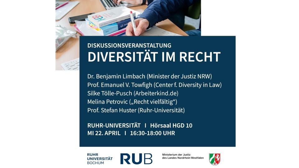 Plakat zur Diskussionsveranstaltung "Diversität im Recht"